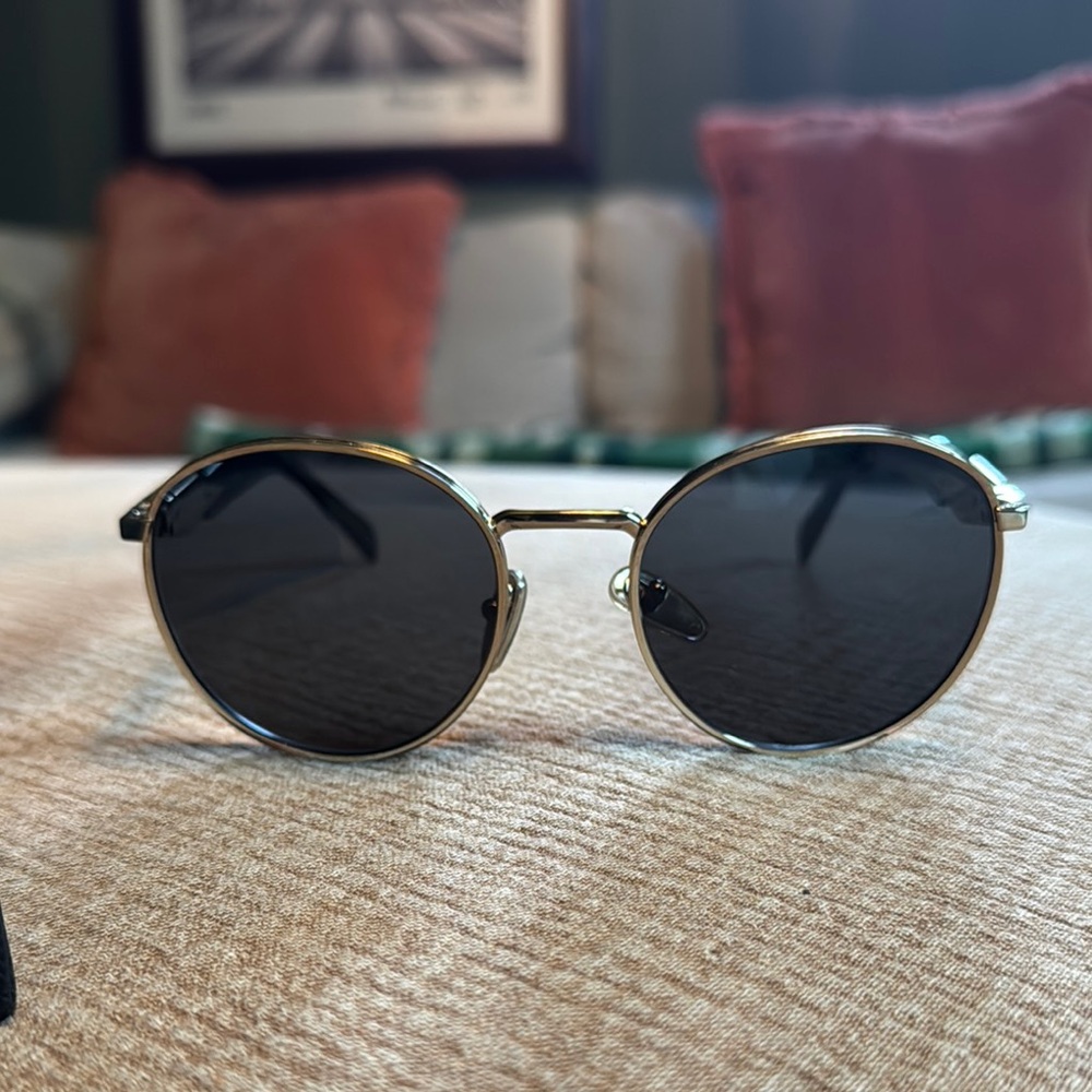 Prada Round Gold Sunglasses with Black Lenses